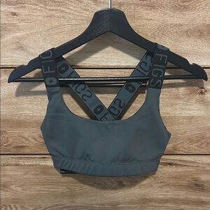 Figs Green Sports Bra with Criss-Cross Back